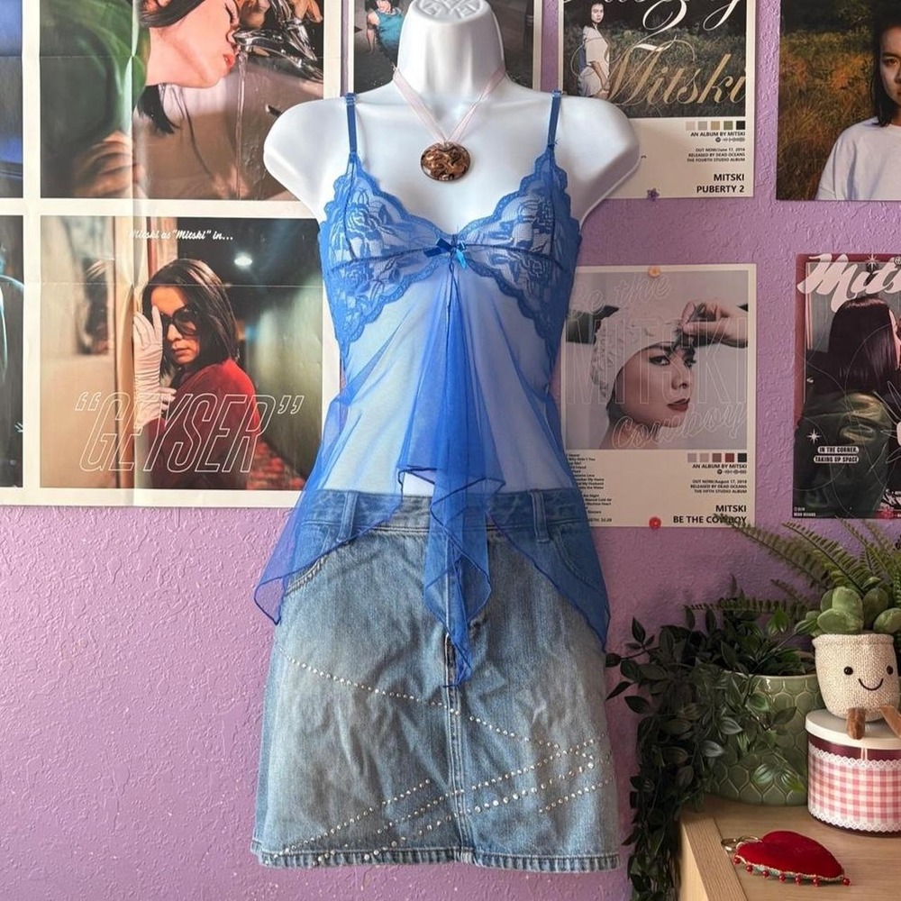 Fairy Blue Sheer Babydoll Cami Top